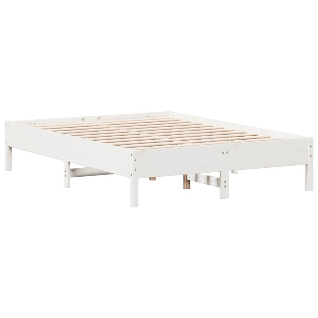 Bed Frame | White | Solid pine wood, Plywood slats | Small Double
