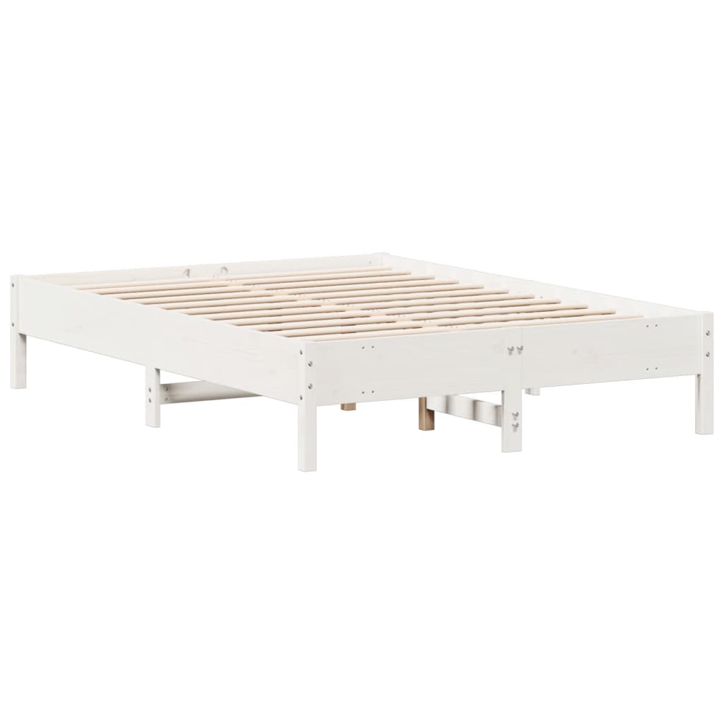 Bed Frame | White | Solid pine wood, Plywood slats | Small Double