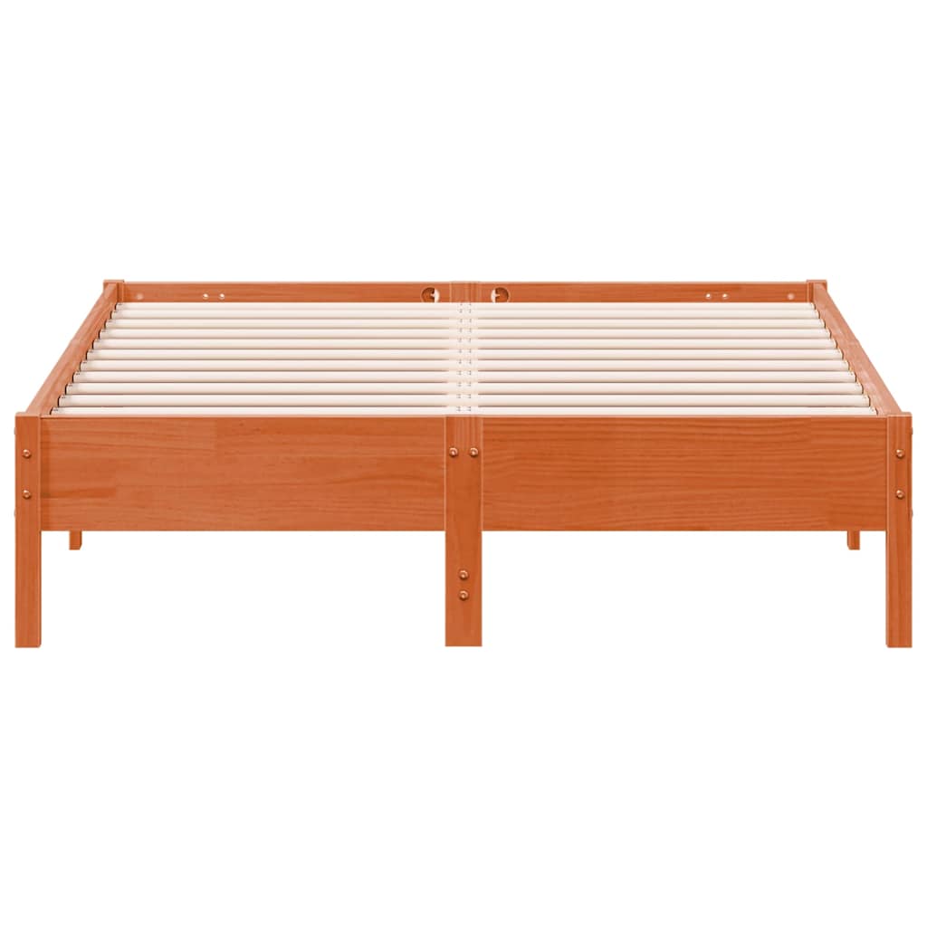Bed Frame | Wax brown | Solid pine wood, Plywood | Small Double | Modern