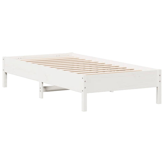 Bed Frame without Mattress White 90x190 cm Single Solid Wood Pine