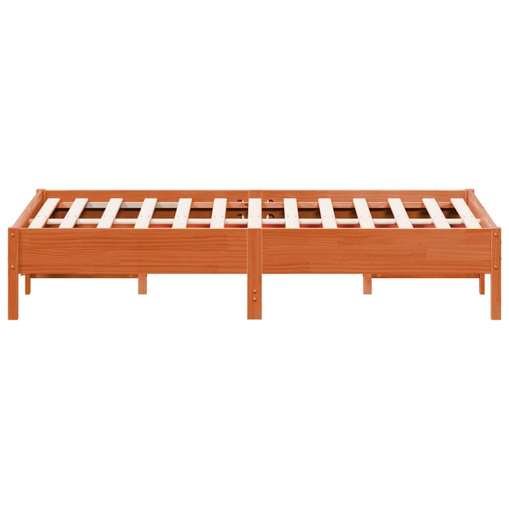 Bed Frame | Wax brown | Solid pine wood, Plywood slats | Single | Durable