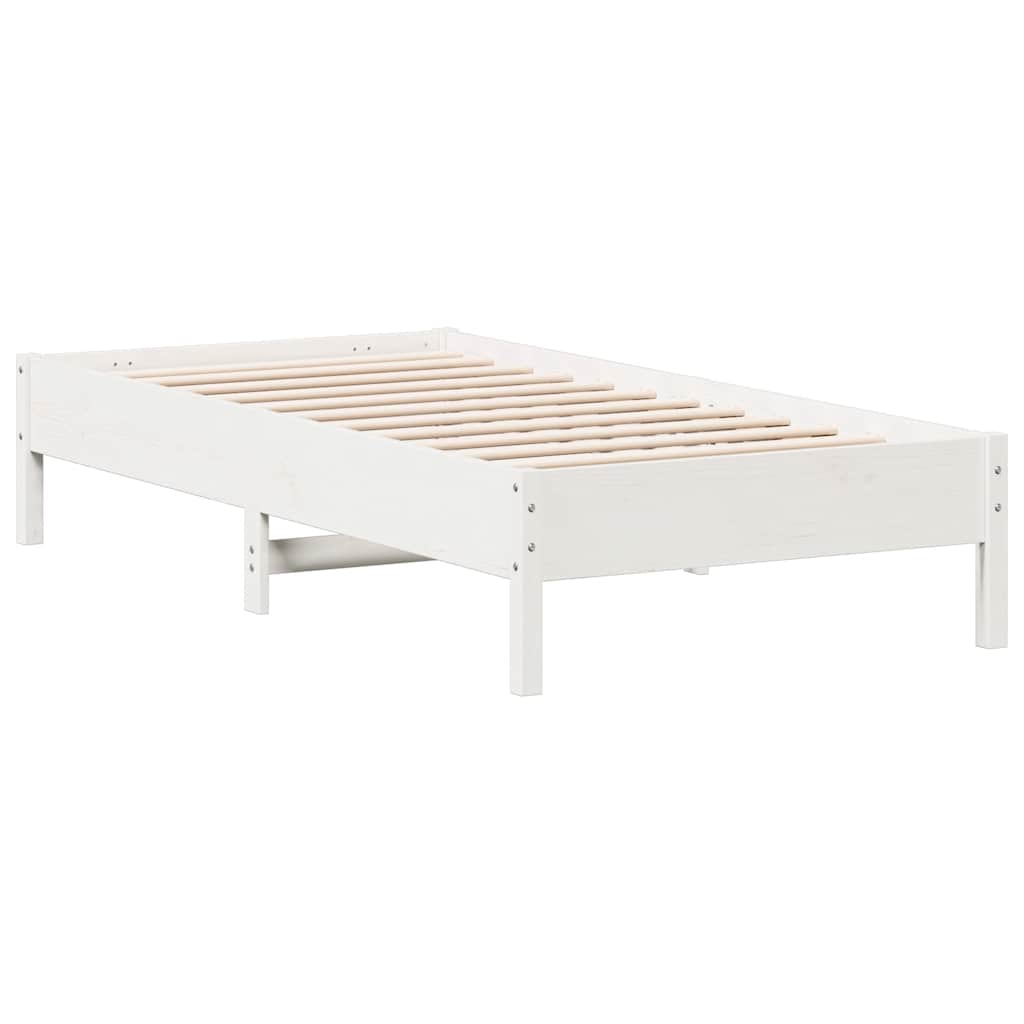 Bed Frame | White | Solid Pine Wood, Plywood | Small Single | Simple