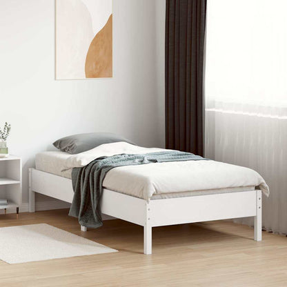 Bed Frame | White | Solid Pine Wood, Plywood | Small Single | Simple