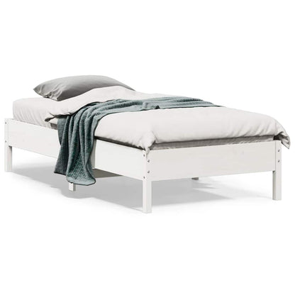Bed Frame | White | Solid Pine Wood, Plywood | Small Single | Simple