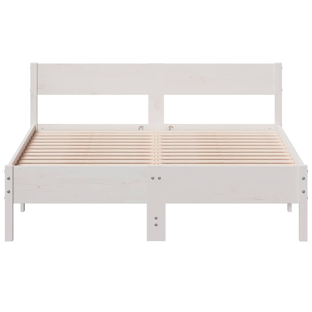 Bed Frame without Mattress White 160x200 cm Solid Wood Pine
