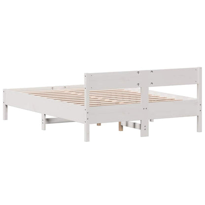 Bed Frame without Mattress White 160x200 cm Solid Wood Pine