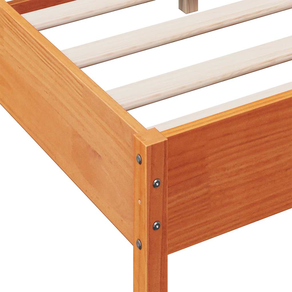 Bed Frame without Mattress Wax Brown 160x200 cm Solid Wood Pine