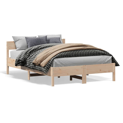 Bed Frame without Mattress 140x200 cm Solid Wood Pine