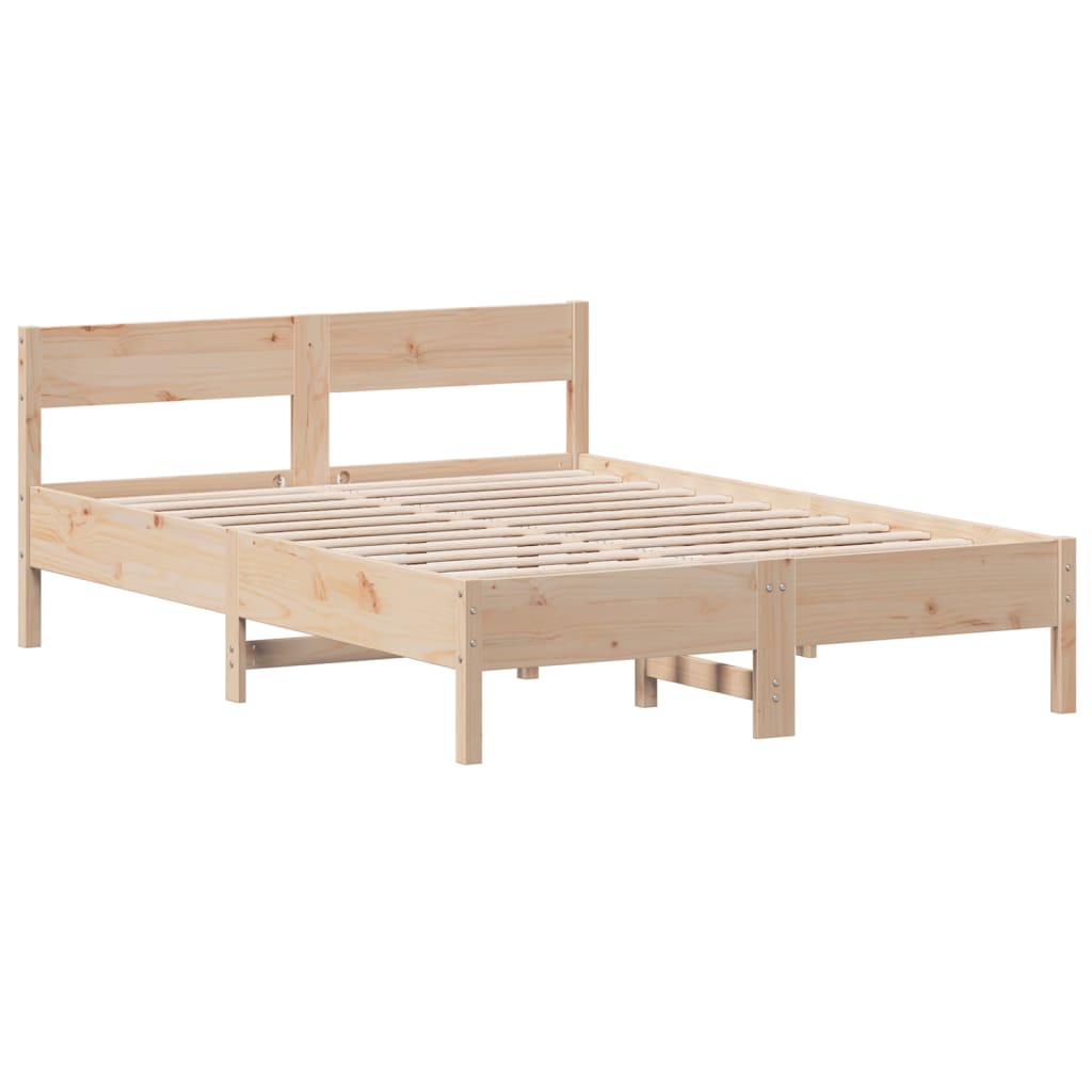 Bed Frame without Mattress 140x200 cm Solid Wood Pine