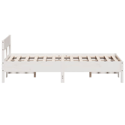 Bed Frame without Mattress White 140x190 cm Solid Wood Pine