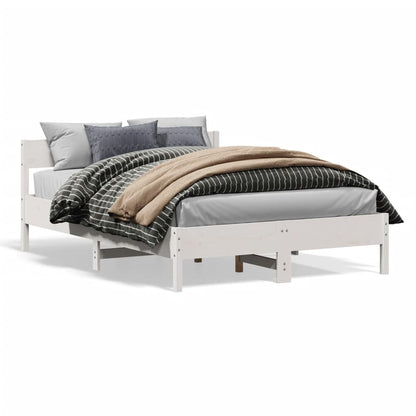 Bed Frame without Mattress White 120x190 cm Small Double Solid Wood Pine