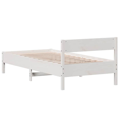 Bed Frame without Mattress White 90x190 cm Single Solid Wood Pine