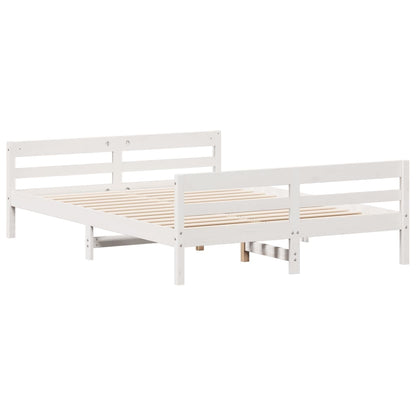 Bed Frame without Mattress White 140x200 cm Solid Wood Pine