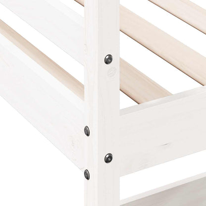Loft Bed without Mattress White 90x190 cm Single Solid Wood Pine