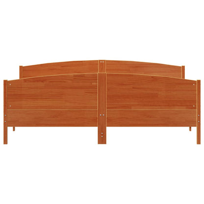 Bed Frame without Mattress Wax Brown 200x200 cm Solid Wood Pine