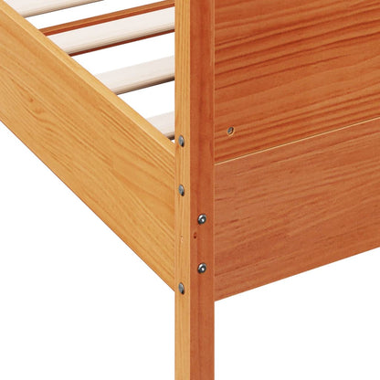 Bed Frame without Mattress Wax Brown 200x200 cm Solid Wood Pine