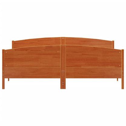 Bed Frame without Mattress Wax Brown 180x200 cm Super King Solid Wood Pine