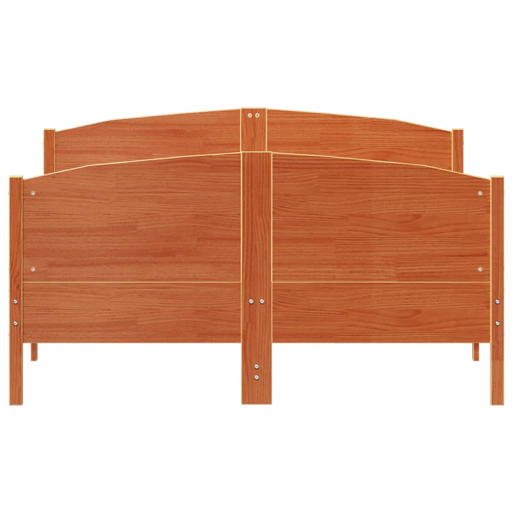 Bed Frame without Mattress Wax Brown 160x200 cm Solid Wood Pine