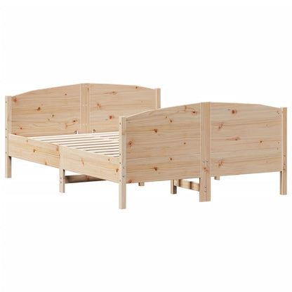 Bed Frame without Mattress 150x200 cm King Size Solid Wood Pine