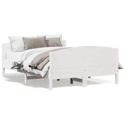 Bed Frame without Mattress White 140x190 cm Solid Wood Pine
