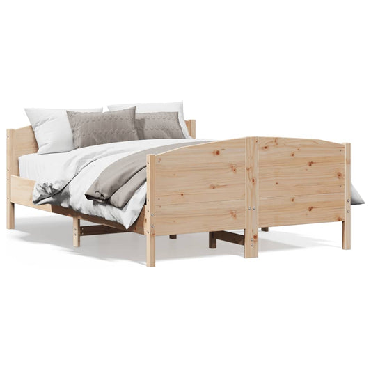 Bed Frame without Mattress 135x190 cm Double Solid Wood Pine