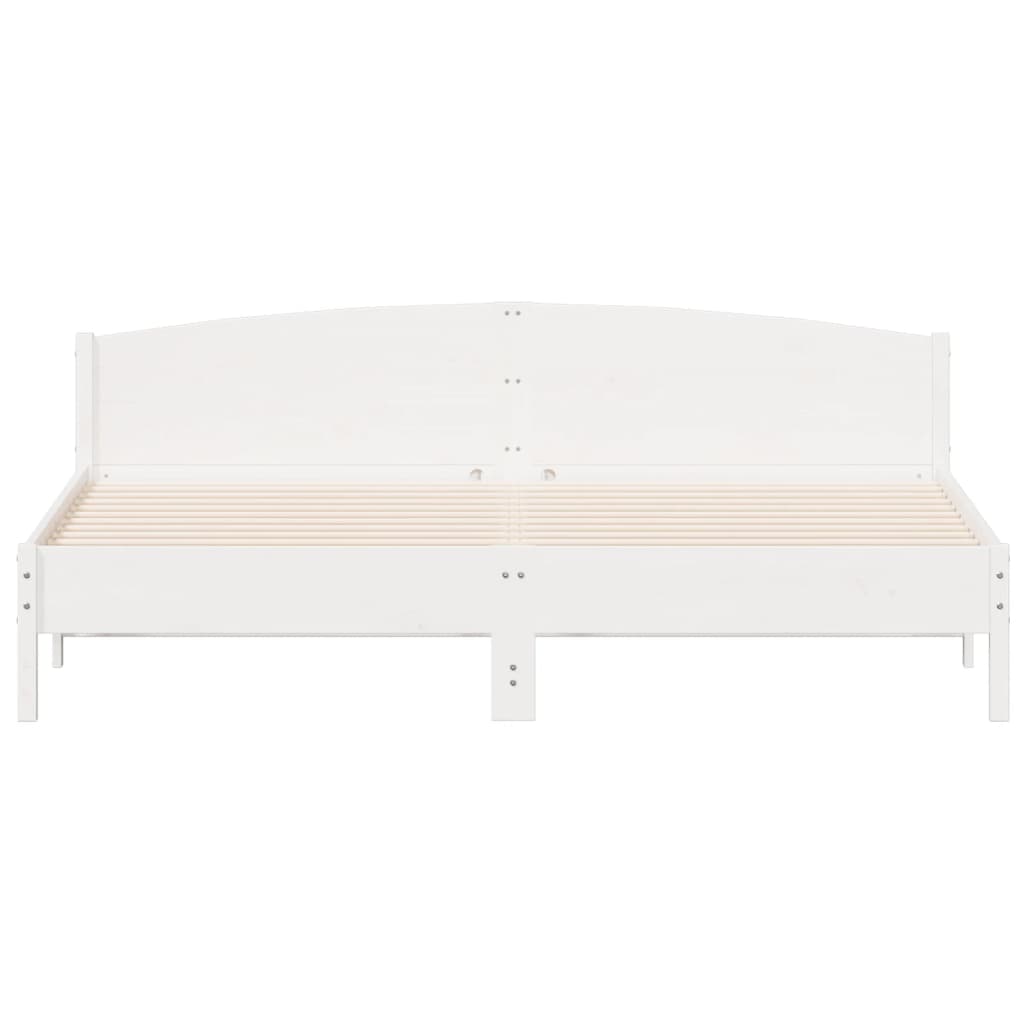 Bed Frame | White | Solid pine wood | Super King | Bed Frame