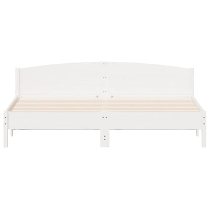Bed Frame | White | Solid pine wood | Super King | Bed Frame