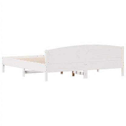 Bed Frame | White | Solid pine wood | Super King | Bed Frame
