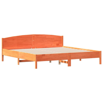 Bed Frame | Wax Brown | Solid pine wood, Plywood | Super King |  Durable
