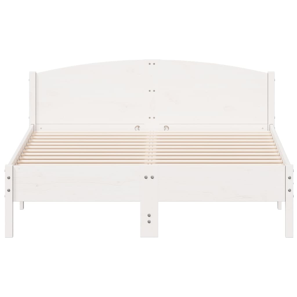 Bed Frame | White | Solid pine wood, Plywood | Double | Bed Frame
