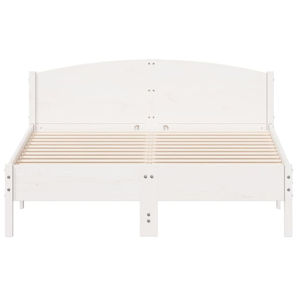 Bed Frame | White | Solid pine wood, Plywood | Double | Bed Frame