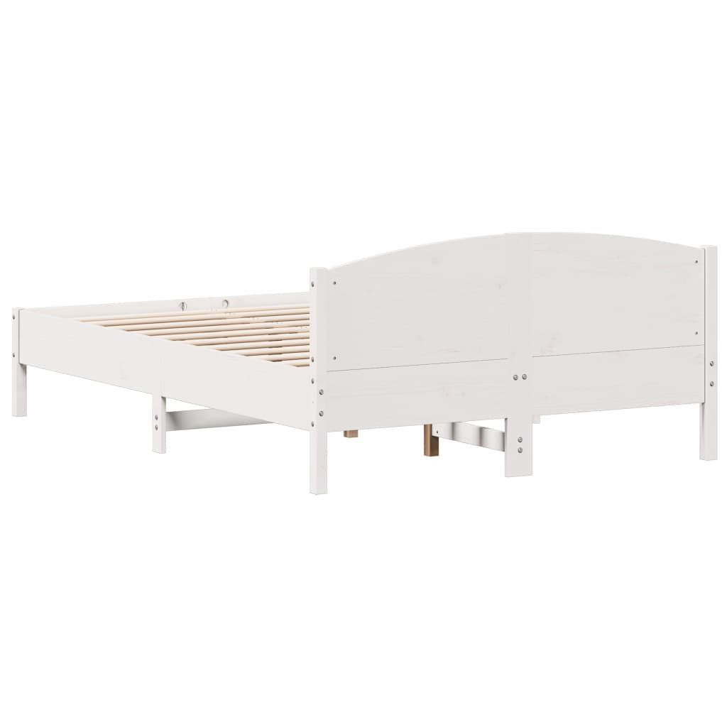 Bed Frame | White | Solid pine wood, Plywood | Double | Bed Frame