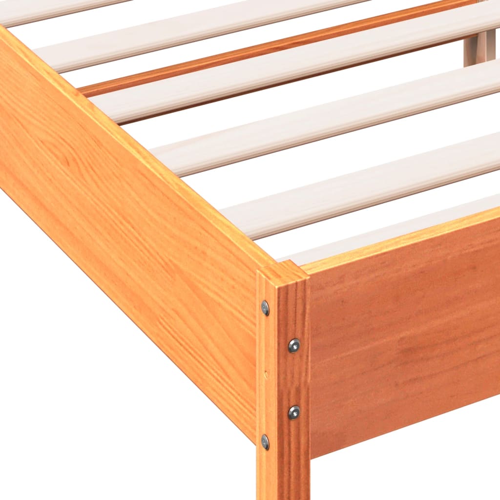 Bed Frame | Wax Brown | Solid Pine Wood | Double | Bed Frame