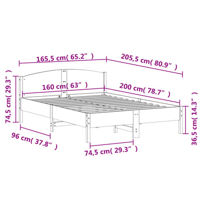 Bed Frame | Wax Brown | Solid Pine Wood | Double | Bed Frame
