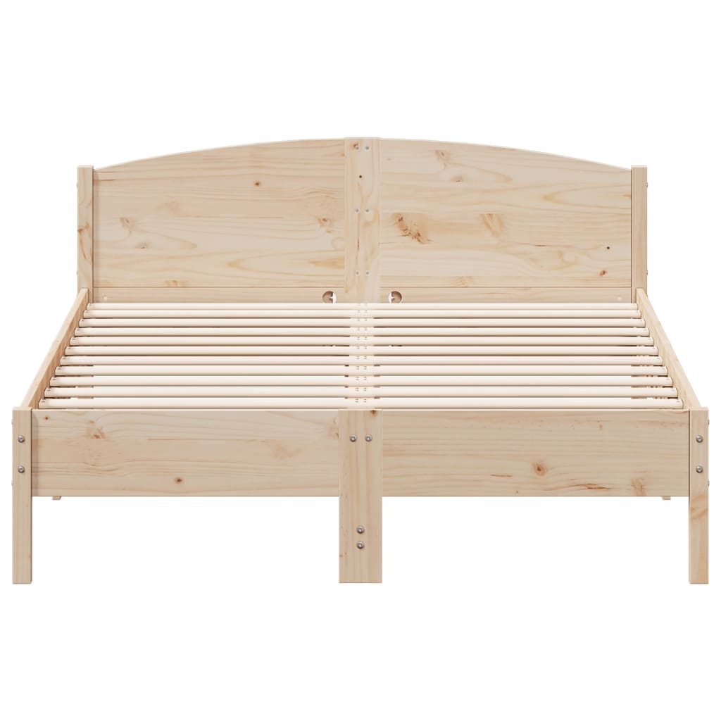 Bed Frame | Natural wood | Solid pine wood | King | Classic/Traditional
