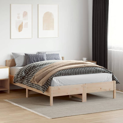 Bed Frame | Natural wood | Solid pine wood | King | Classic/Traditional