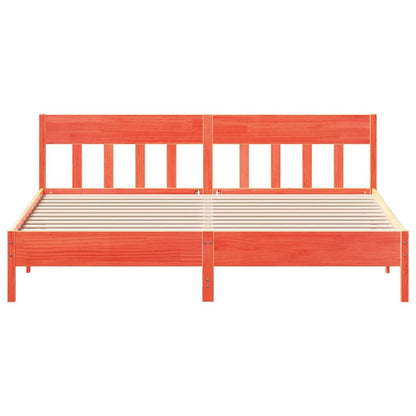 Bed Frame without Mattress Wax Brown 200x200 cm Solid Wood Pine