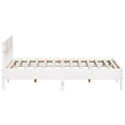 Bed Frame without Mattress White 180x200 cm Super King Solid Wood Pine