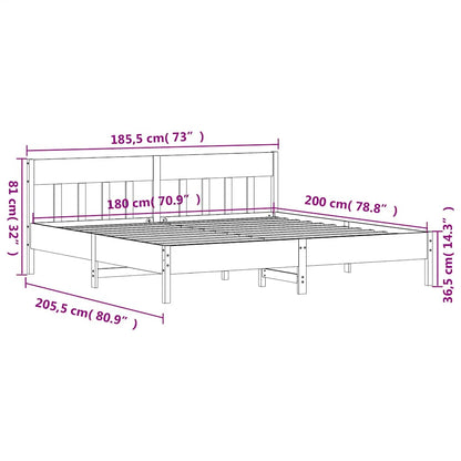 Bed Frame without Mattress White 180x200 cm Super King Solid Wood Pine