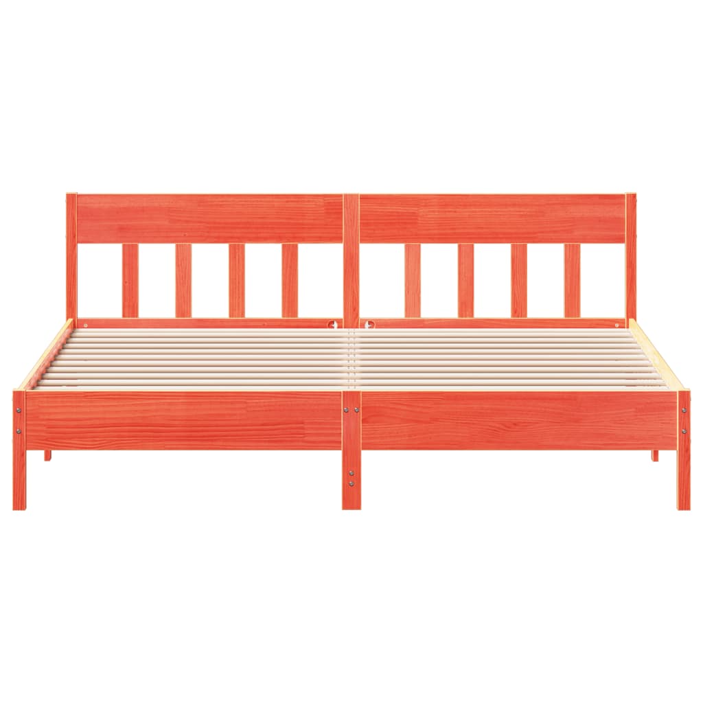 Bed Frame without Mattress Wax Brown 180x200 cm Super King Solid Wood Pine