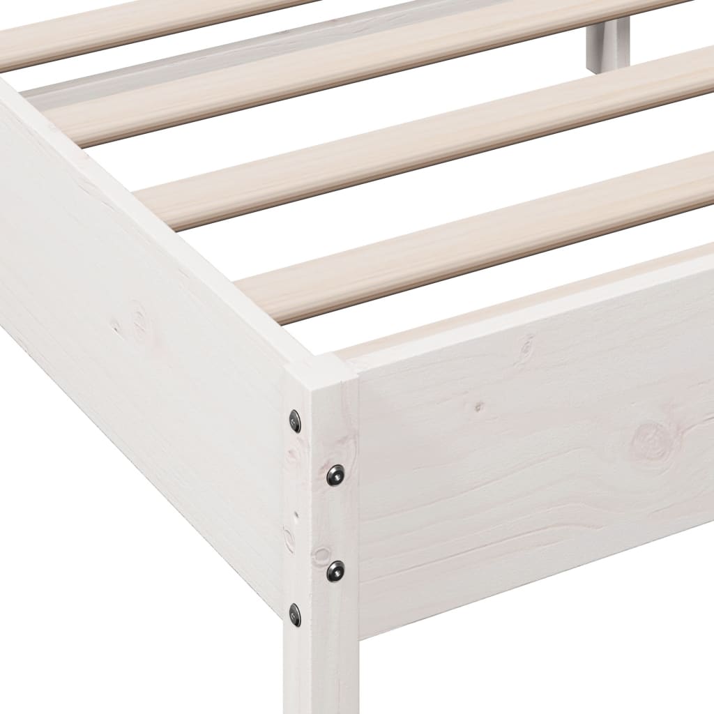 Bed Frame without Mattress White 160x200 cm Solid Wood Pine
