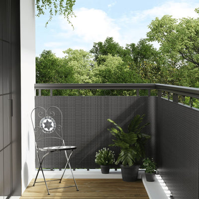 Balcony Screen Anthracite 300x90 cm Poly Rattan