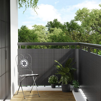 Balcony Screen Anthracite 500x90 cm Poly Rattan