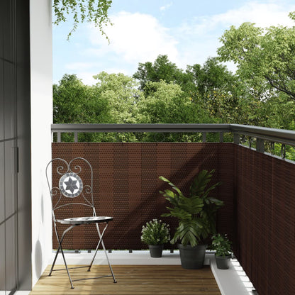 Balcony Screen Brown and Black 400x90 cm Poly Rattan