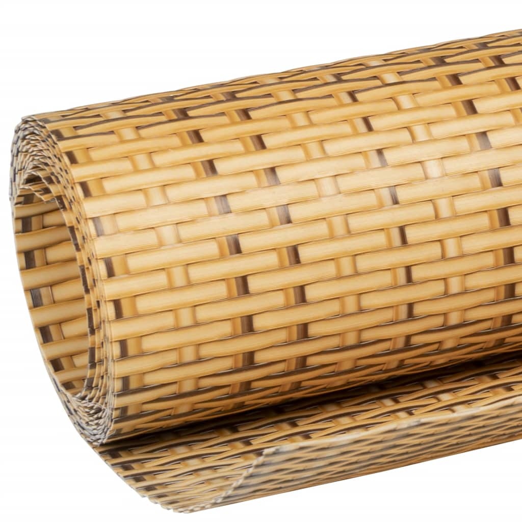 Balcony Screen Light Brown 300x80 cm Poly Rattan