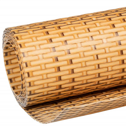 Balcony Screen Light Brown 600x80 cm Poly Rattan