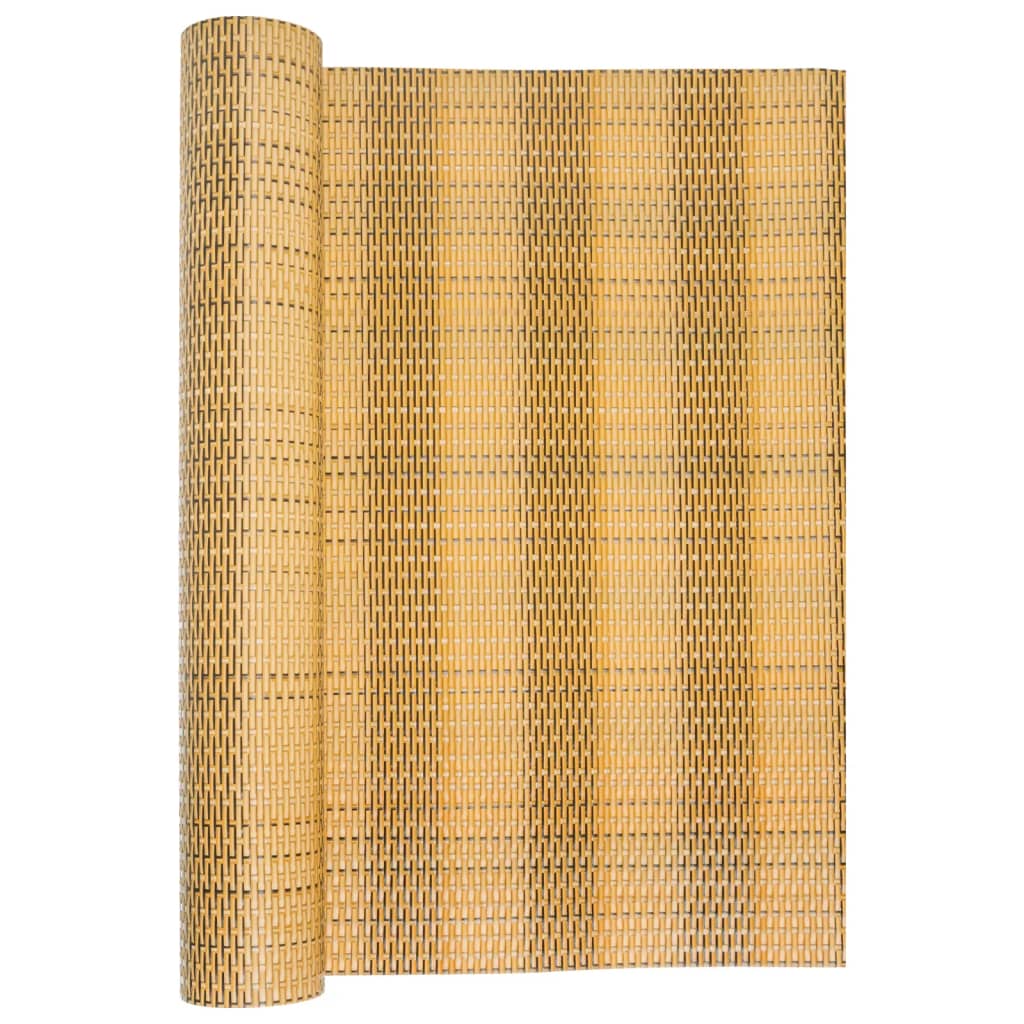 Balcony Screen Light Brown 600x100 cm Poly Rattan