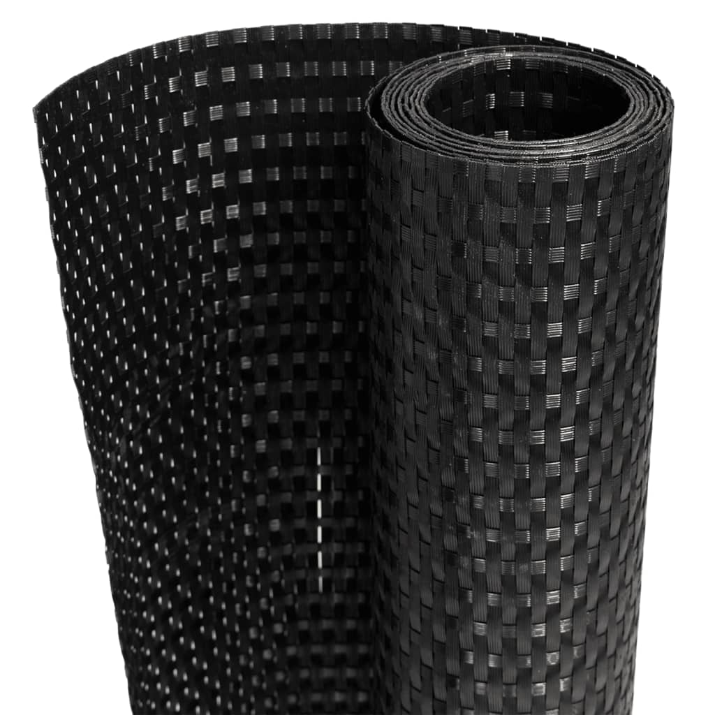 Balcony Screen Black 600x80 cm Poly Rattan
