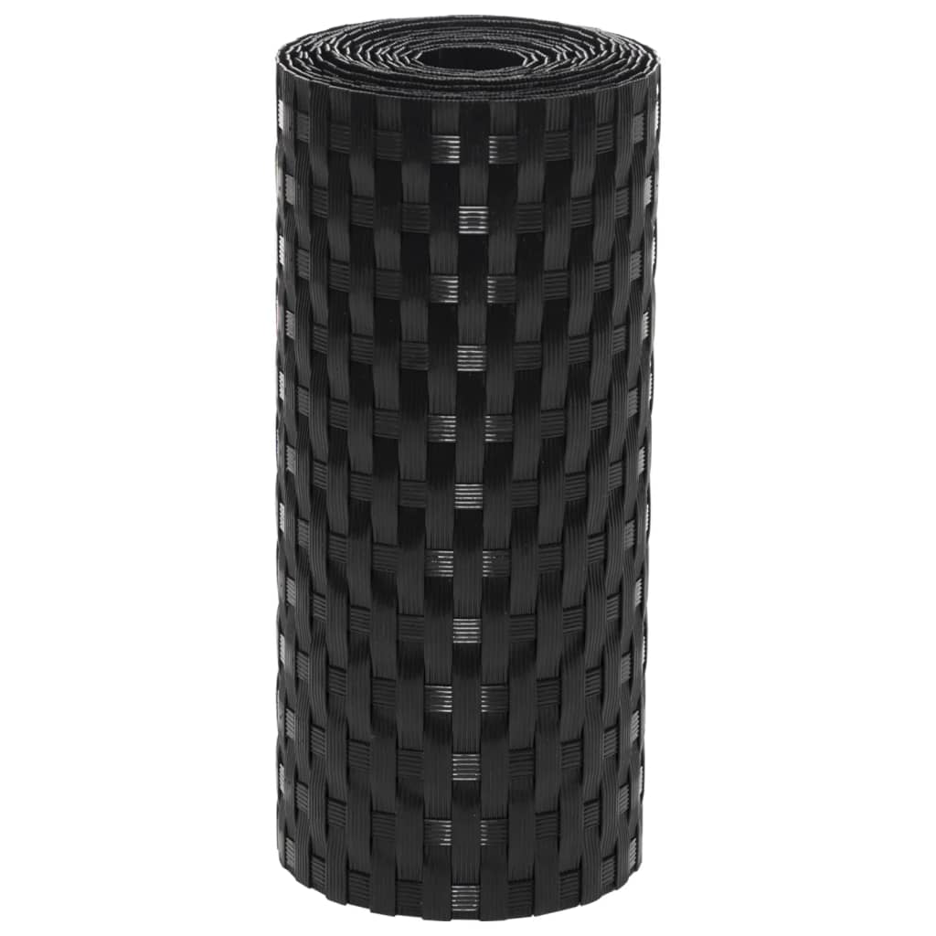 Balcony Screens 5 pcs Black 255x19 cm Poly Rattan