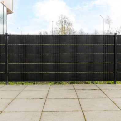 Balcony Screens 5 pcs Black 255x19 cm Poly Rattan